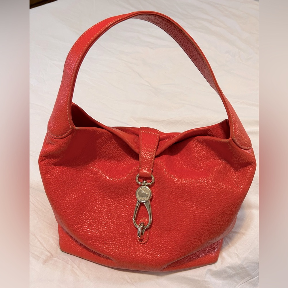 Dooney & Bourke orange Leather Hobo Bag